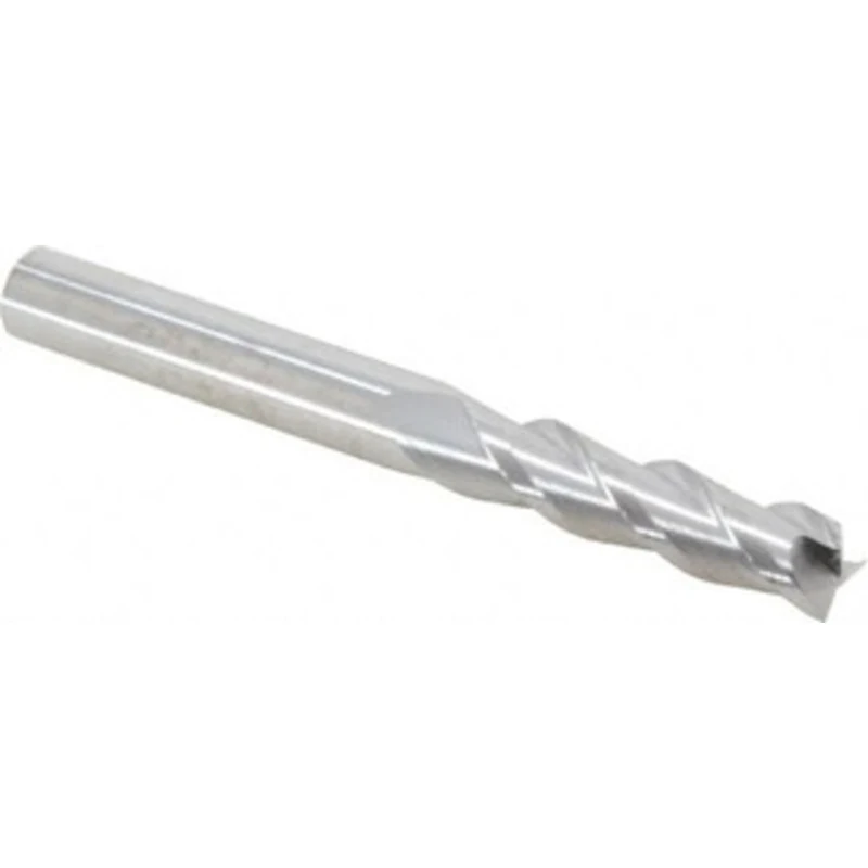 KYOCERA SGS 3/8, 1-1/2 LOC, 3/8 Shank Diam, 3-1/2 OAL, 3 Flute, Solid Carbide Square End Mill Single End, Uncoated, S...